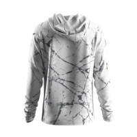 Vêtements de chasse et de pêche antibactériens pour hommes avec poche poitrine droite, protection solaire, motif craquelé marbre blanc