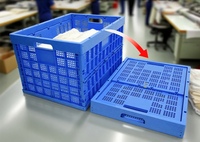 Caisses en plastique PP pliables et durables Huidu Leadloong modèle L-L99, 600*400*220MM, boîte solide, écologiques, empilables, capacité de stockage 40-60KG