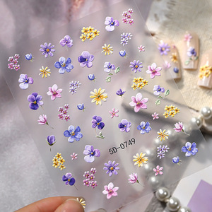 Suministros para <span class=keywords><strong>Uñas</strong></span>, Flores Moradas y Rosas, Pegatinas para <span class=keywords><strong>Uñas</strong></span> 5D, Calcomanías 3D para <span class=keywords><strong>Uñas</strong></span>, Productos de Belleza, Decoración de Manicura - Product Image 3