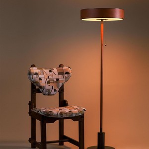 Artist Style Vintage French Leather Floor Lamp Led Changeable Color 220V Switch Control For Bedroom Study Living Room - Product Image 1