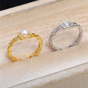 S925 Silver Pearl <b>Open</b> <b>Ring</b> Stand DIY Handmade Accessories for 4-5 Square Fashion <b>Rings</b> Trendy Number Shape 5609 Inlay - Product Image 1