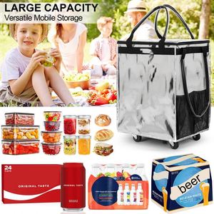 Nouveau sac fourre-tout grande capacité avec roulettes, en matériau PP imperméable, logo personnalisable, pour les courses et le shopping en extérieur - Product Image 3