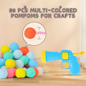 Palla di peluche tiro pistola Mini palline di schiuma Blasters Pet palla di <span class=keywords><strong>lancio</strong></span> giocattoli interattivi per gatti giocattolo che rimbalza palla per animali domestici - Product Image 2