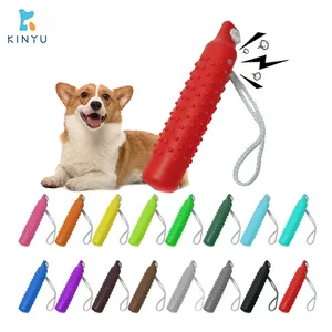 Kinyu Pet Supplier New Recyclable Waterproof outdoor Dog Squeaky Toy Durable sound liquor bottle TPR Interactive dog toys