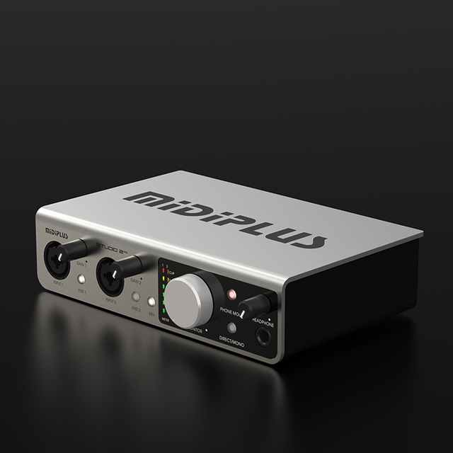 Midiplus Studio 2 OTG External Audio Interface 2In2Out Computer USB PC Sound Card Recording Live Dubbing Audio Interface