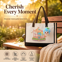 Tas Tote Serut Cetak Warna-Warni yang Dapat Disesuaikan, Modis, dengan Tali Bahu Ganda, Kreatif untuk Hadiah DIY, Pesta, dan Belanja