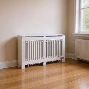 Cache-radiateur blanc en MDF de 60 pouces, meuble de couverture pour radiateur - Product Image 2