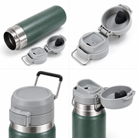 Botol Air Stainless Steel 304 Dinding Ganda Berlapis Bubuk 27 oz dengan Tutup Flip dan Pegangan untuk Olahraga