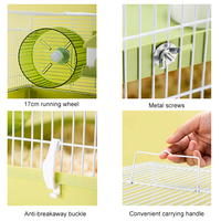 Cage à cobayes en fil métallique à vente chaude, base en plastique, cage à hamster avec petite maison