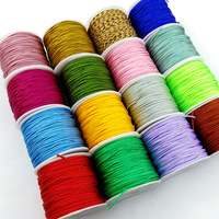 Cordon en nylon satiné de 1 mm pour bracelets Shambala, cordon pour nœuds chinois, cordon en soie synthétique satinée pour bijoux