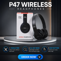 Meilleures ventes P47 TF FM Écouteurs sportifs sans fil Aux TWS pour V5.3 Réduction active du bruit IPX4 Étanche LED Intelligent 10-15h