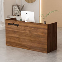 Comptoir de réception multifonctionnel pour magasin de vêtements, petit, commercial, en bois, minimaliste, moderne, à coins arrondis