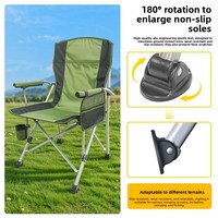 Grande chaise de plage pliable et portable avec accoudoirs, cadre en acier à haute teneur en carbone, livraison directe pour les loisirs en voiture