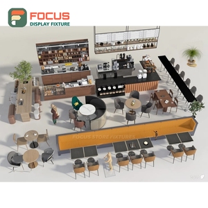 Exhibidor de Productos de Café Integrado con Acabado de Madera Laminada para Área de Recogida de Clientes, Exhibidor de Productos para Cafetería - Product Image 6