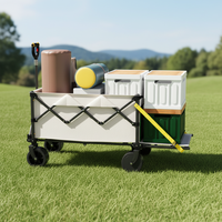 Chariot de camping pliable à quatre roues en acier inoxydable robuste, télécommandé, électrique, pour l'extérieur, OEM