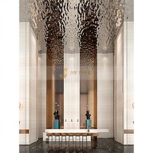 ANN2470 แผ่นสเตนเลสสตีลลายคลื่นสีโรสโกลด์ ซีรีส์ 300 มาตรฐาน ASTM สำหรับตกแต่งภายในสุดหรู กันน้ำ ทนไฟ - Product Image 5