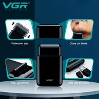 VGR Rasoir Électrique Portable sans Fil, Lame Unique, Mini Tondeuse Alternative pour Barbe, Hommes, Voyage, Voiture, Épilateur