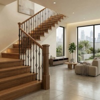 Balustre d'escalier moderne en fer forgé à double panier pour décoration intérieure d'appartement avec garantie de 5 ans