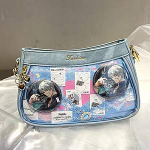 Универсальная джинсовая сумка-кроссбоди в японском стиле с цепочкой, из искусственной кожи, винтажная, женская, с подкладкой из полиэстера, новый тренд - Product Image 2