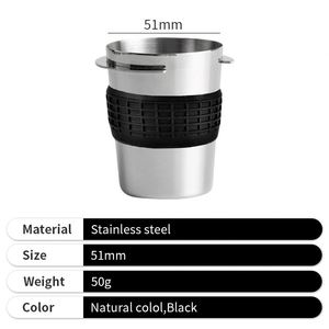 Tasses à café en acier inoxydable argenté et noir de 51 mm pour bars, restaurants, salons familiaux et cafés (vente en gros) - Product Image 3