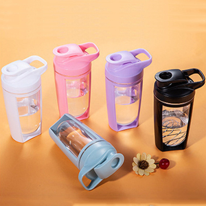 2024 New Arrival đôi tường phòng tập thể dục nhựa Protein <span class=keywords><strong>Shaker</strong></span> chai với Vòng cơ sở - Product Image 1