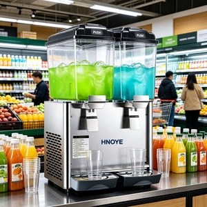 Distributeur de boissons chaudes et froides à 2 cylindres, machine à jus commerciale pour thé au lait et jus - Product Image 4