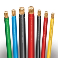 Cable de Construcción THHN 14AWG 12AWG 10AWG 600V, Cobre Trenzado, Aislamiento de PVC con Cubierta de Nylon, 1 Núcleo, Alimentación Industrial para Conducto