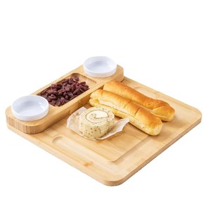 Juego de tablas de queso de bambú Wanchang de 36x21 cm con cuchillos para servir pan, fruta y queso - Product Image 3