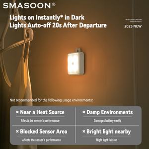 Sensor de Movimiento y Sensor de Anochecer, Mini Lámpara Nocturna LED Blanca Cálida para Baño, Pasillo, Escaleras, Dormitorio - Product Image 5