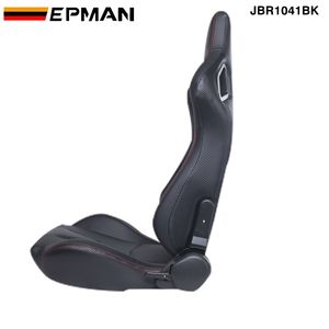 Siège Sport de Course Inclinable EPMAN, Bande Noire en Cuir PVC, Sièges Baquets de Course Gauche et Droit JBR1041BK - Product Image 3