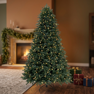 High Quality Eco-Friendly PVC Artificial Spruce Christmas <b>Tree</b> with RGB <b>LED</b> <b>Lights</b> App & Remote Control Connection Standing Base - Product Image 3