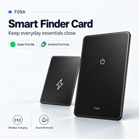 F09A Portefeuille fin avec traqueur de cartes, recharge sans fil, localisateur intelligent compatible Apple Find My et Android Find Hub, pour tableau de bord, bagages et sacs à dos
