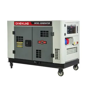 Eenfase 220V Super Geluiddichte 15kva 2 Cilinder Dieselmotor Luchtgekoelde Generator