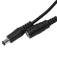 Cable Adaptador de CC de 12 V, Color Negro, 24 AWG, 2 A, Macho a Hembra, 2.1 mm, 2.5 mm, 5.5 mm, Cable de Extensión con Conector de CC