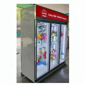 Thương Mại Duy Nhất Nhiệt Độ Hoa Hiển Thị Tủ Lạnh 3 Cửa Kính Thẳng Đứng Mát Cho Cửa Hàng Bán Hoa Hiển Thị Trường Hợp Hoa Hiển Thị - Product Image 4