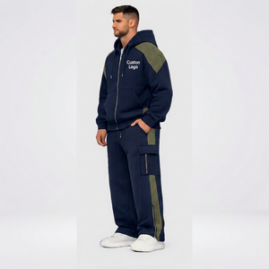 Conjunto de Chándal Oversize Personalizado de 500 Gsm con Logotipo Personalizado, Sudadera con Capucha de Felpa de Corte Holgado con Cremallera y Joggers Holgados 100% Algodón - Product Image 2