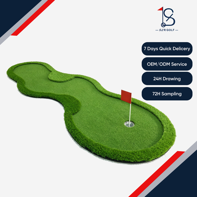 SER 3m*1m Mini Golf Course Portable Putting Green Simulator Indoor/Outdoor Golf Training Aid Equipment