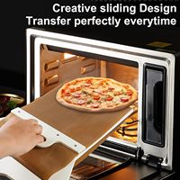 Pelle à pizza lisse et à roulettes, idéale pour le transfert de pizzas, pelle coulissante avec manche, outil de cuisson parfait pour déplacer les pizzas