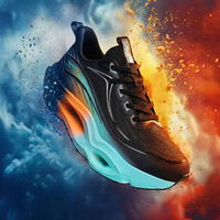 Chaussures de sport pour hommes, baskets légères avec amorti rebondissant, semelle intermédiaire en mousse popcorn, empeigne en mesh respirant, semelle extérieure en caoutchouc antidérapante