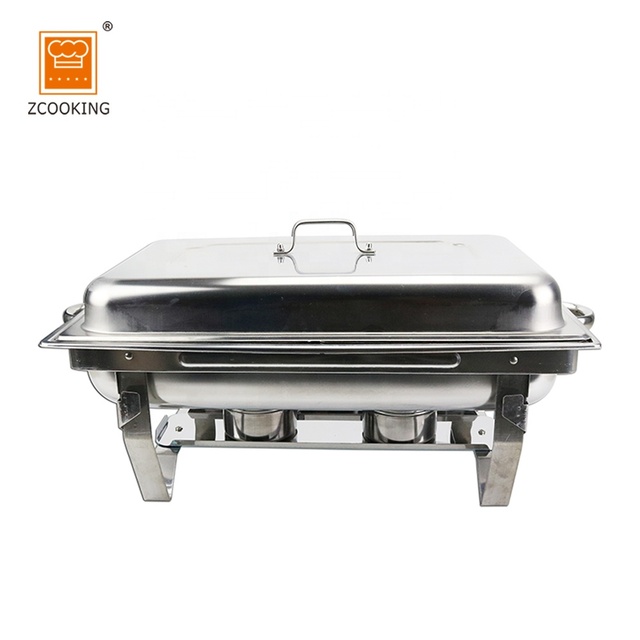 Big Capacity Stainless Steel Food Warmer Set Buffet Stove for Hotel Serving Tray Square Shape Chaffing Dishes Dish
