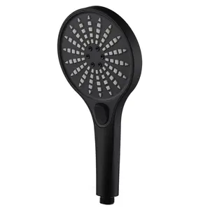 Modern Abs Plastic 3 Settings Spray Black Big Head Powerful Hand Shower Head