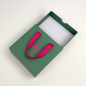 Custom <b>Small</b> Paper Sliding <b>Drawer</b> Jewelry Gift Box with Ribbon Handle Luxury Packaging for Necklaces and Earrings - Product Image 4