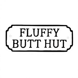 Panneau général en fonte à revêtement blanc Fluffy Butt Hut Panneau mural décoratif en métal le plus vendu Stock prêt de panneaux de qualité anticipés - Product Image 1