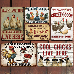 Juego de Letreros Metálicos Divertidos para <span class=keywords><strong>Gallinero</strong></span> - Placa de Bienvenida Rústica para Casa de Campo y Decoración Humorística para Pared - Product Image 5