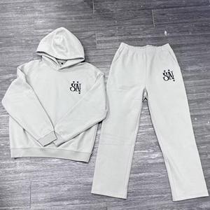 High Quality 500gsm Sweatsuits Heavyweight Unisex Men's Oversized Hoodies and Sweatpants Sets Custom Baggy <strong>Tracksuits</strong> for Men - Product Image 2