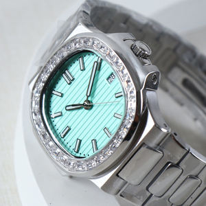 Reloj con Logotipo Personalizado, Movimiento Automático de Lujo NH35, Reloj de Joyería con Diamantes, Relojes Mecánicos para Hombre, Correa de Acero, Esfera NH35, Resistente al Agua - Product Image 4