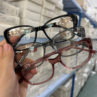 Bingkai Kacamata Optik Asetat Berwarna Campuran Buatan Tangan Berkualitas Tinggi untuk Wanita, Tahan Lama, Kacamata Harian, Bingkai Kacamata Desainer