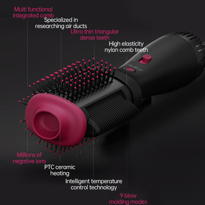 Brosse Sèche-Cheveux Électrique en Céramique à Air Chaud, Double Usage Humide/Sec, Chauffage Rapide, Usage Domestique, 45W, Rose - Product Image 4