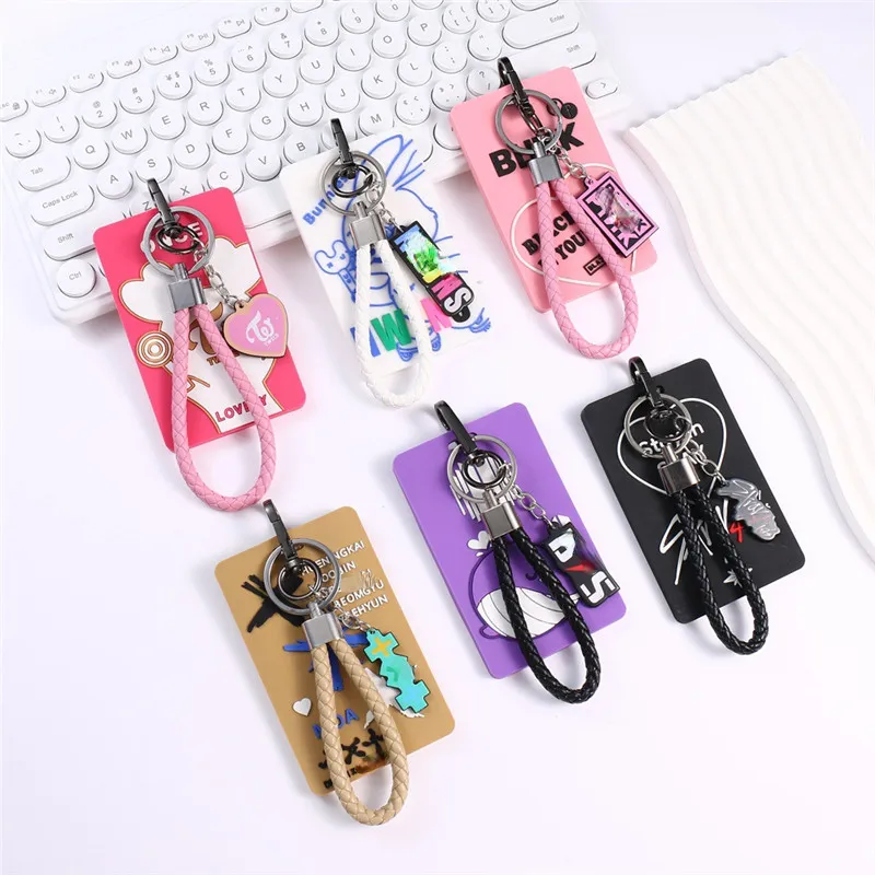 Kpop Stray Kids Twice Keyrings Key Card Holder Key Chains Silicone Wholesale Bag Pendant