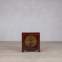 Table de chevet en bois laqué vieilli traditionnel, faite à la main, écologique, meuble de rangement pour chambre à coucher